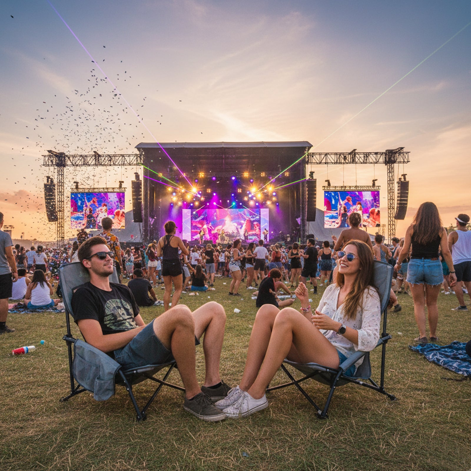 SUNNYFEEL Low Folding Camping Chair