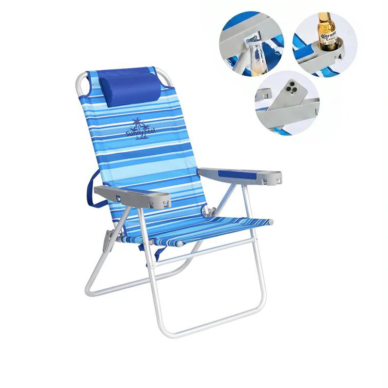 SUNNYFEEL High Back Beach Chair with Cup Holder