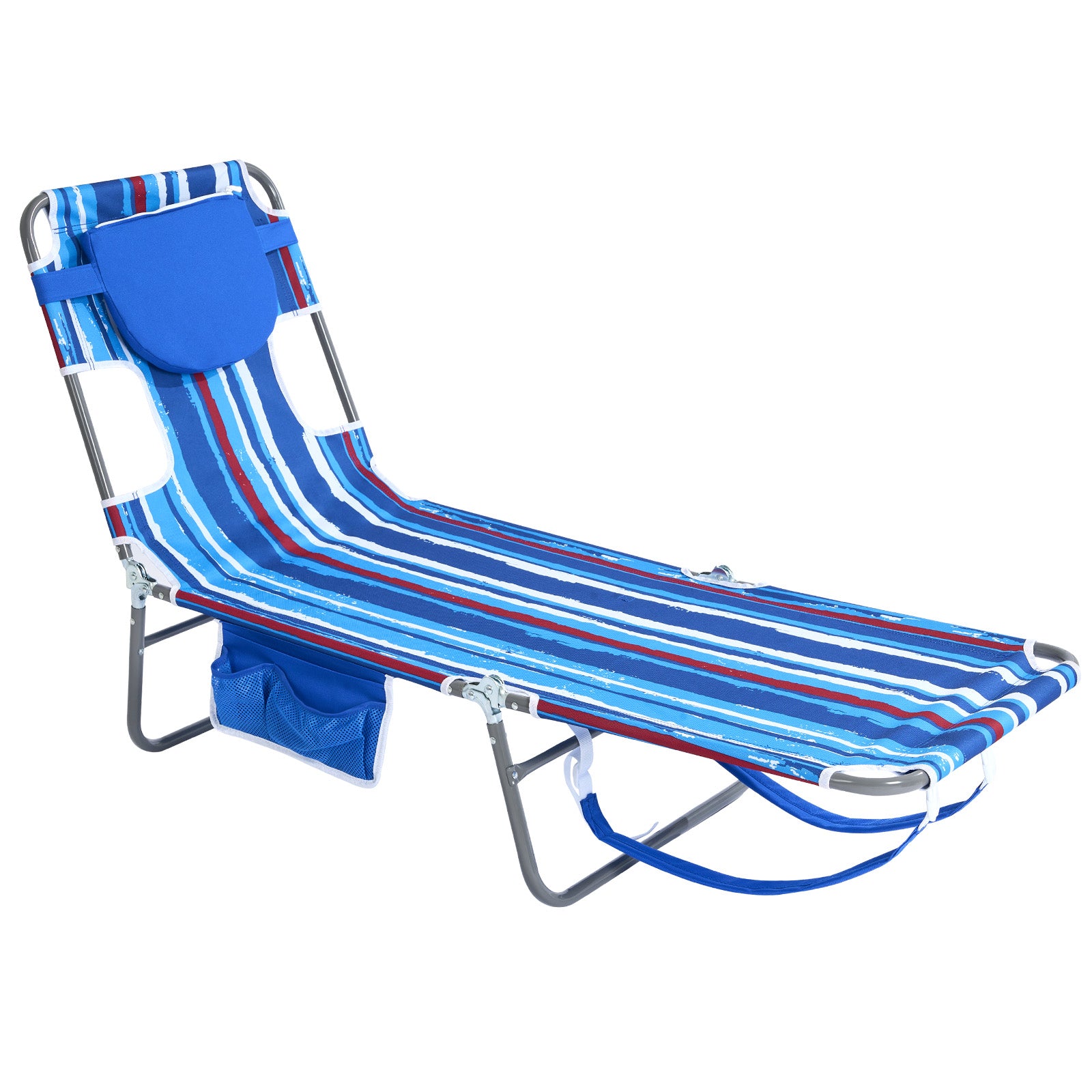 SunnyFeel Face-Down Tanning Beach Chair | Lay-Flat Lounge Chair with Face Hole