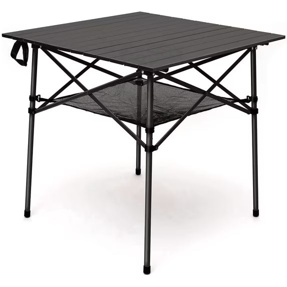 Sunnyfeel Extremely Lightweight Camping Table with Mesh Storage Net, Brown