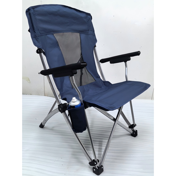 Sunnyfeel Camping Folding Chair with Padded Armrests, Zipper Cup Holder, Breathable Mesh Oxford Fabric for Outdoor Camping Fishing, Blue