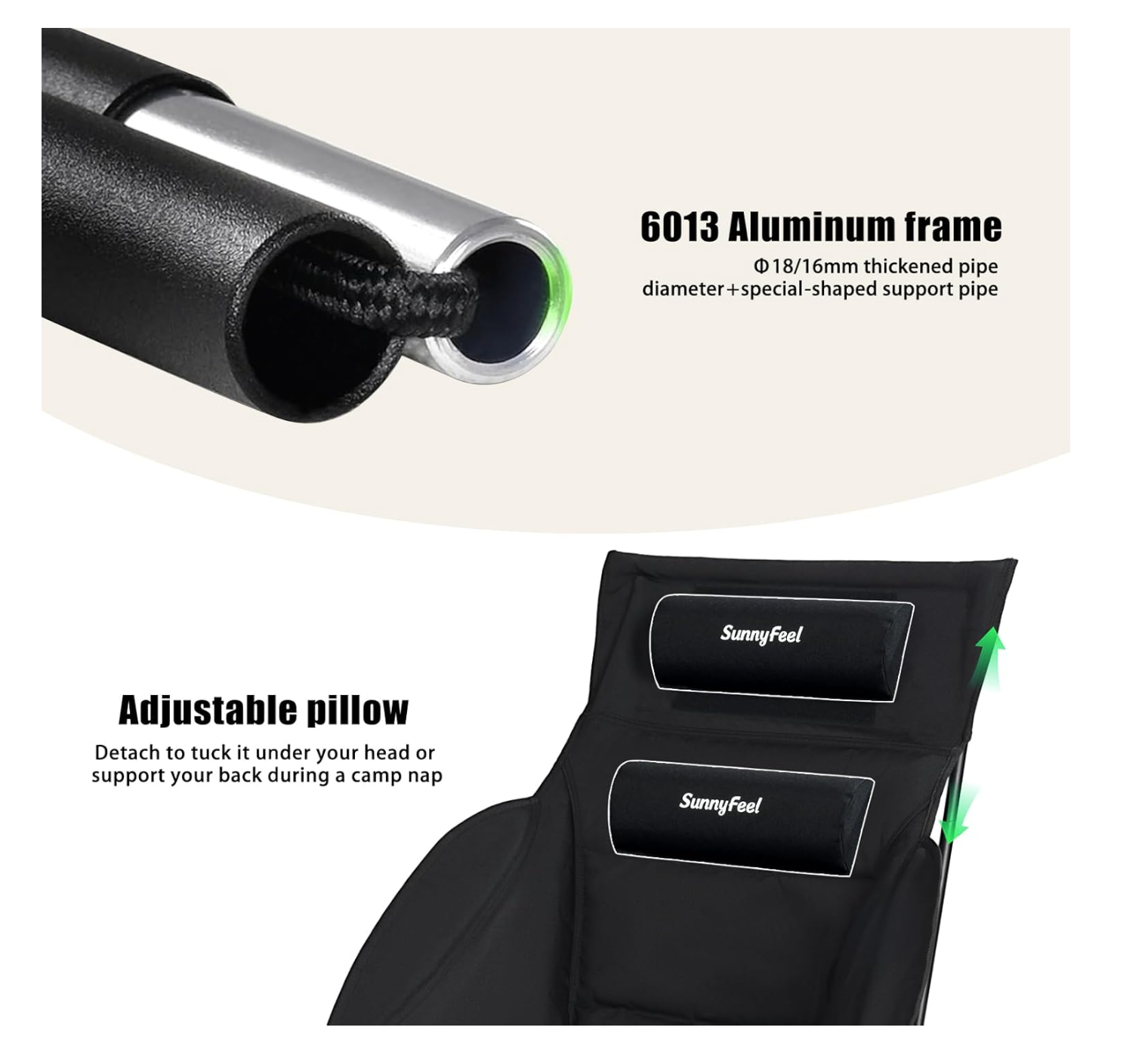 SUNNYFEEL Oversized Wider Cotton-Padded Camping Chair