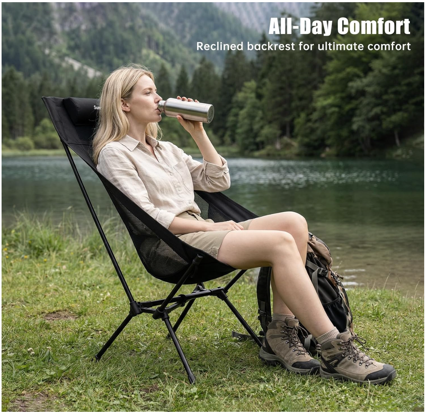 SUNNYFEEL Oversized High-Back Backpacking Chair