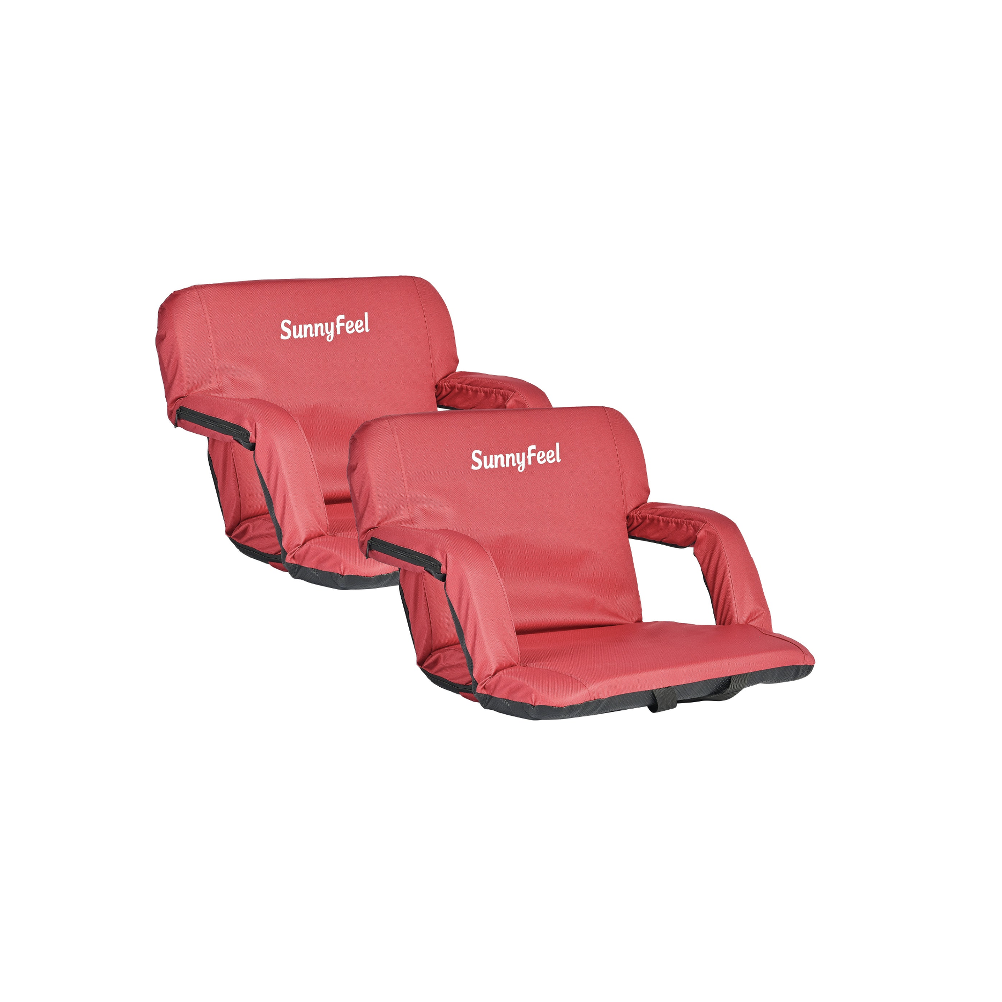SUNNYFEEL Padded Stadium Seat with Back Support & Storage Pockets