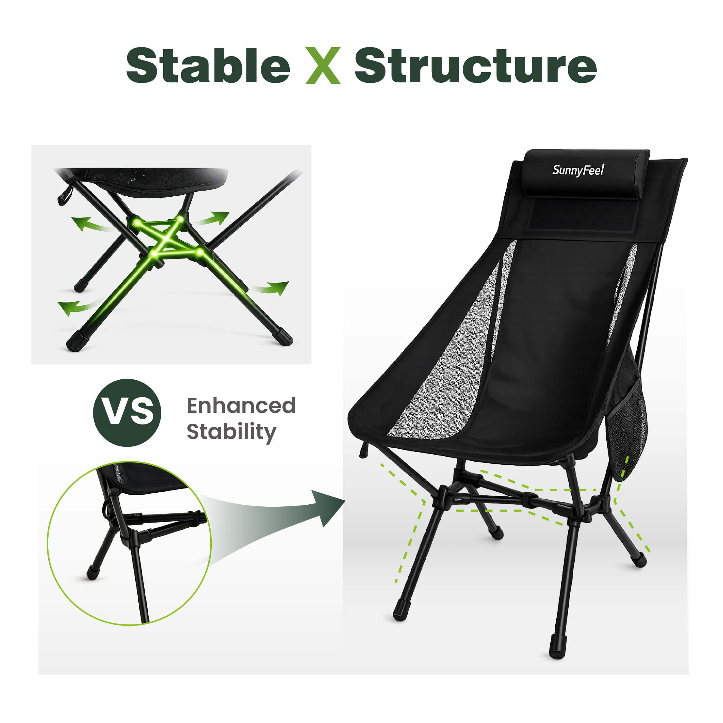 SUNNYFEEL Oversized High-Back Backpacking Chair