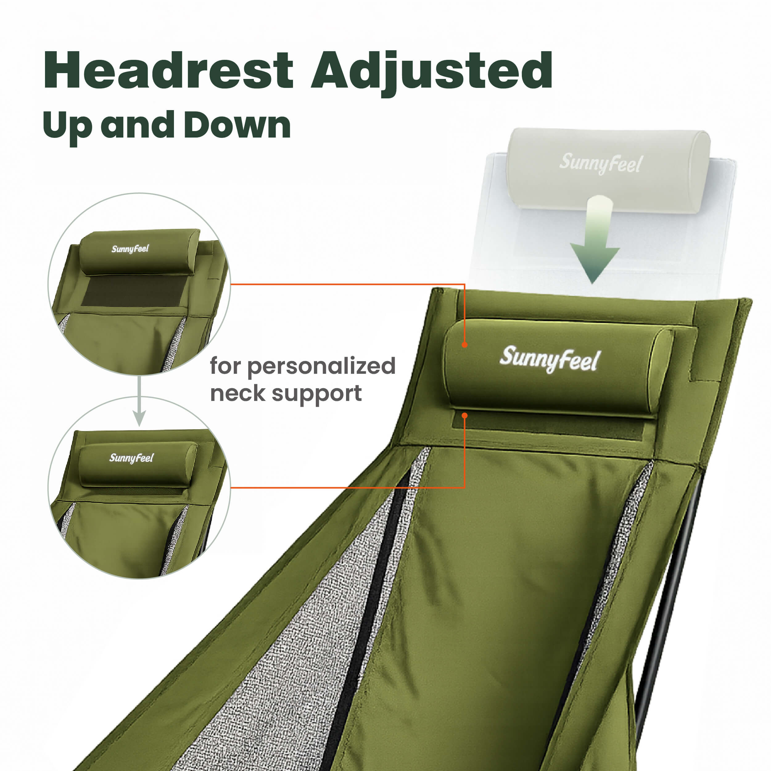 SUNNYFEEL Oversized High-Back Backpacking Chair