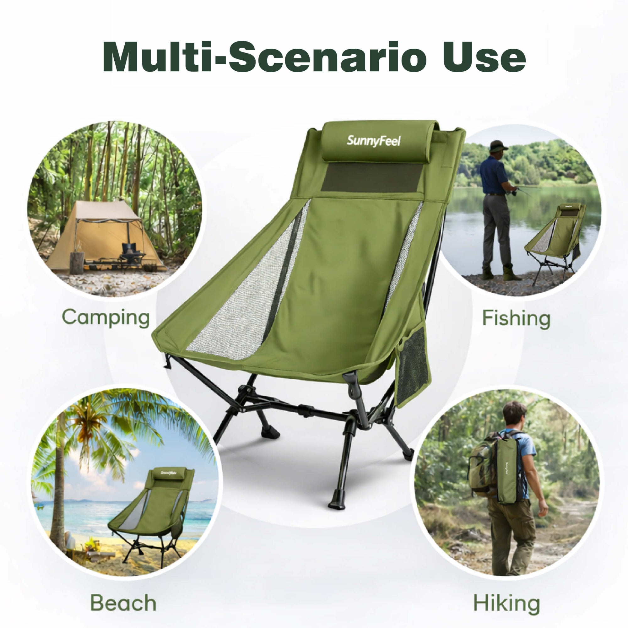SUNNYFEEL Oversized High-Back Backpacking Chair