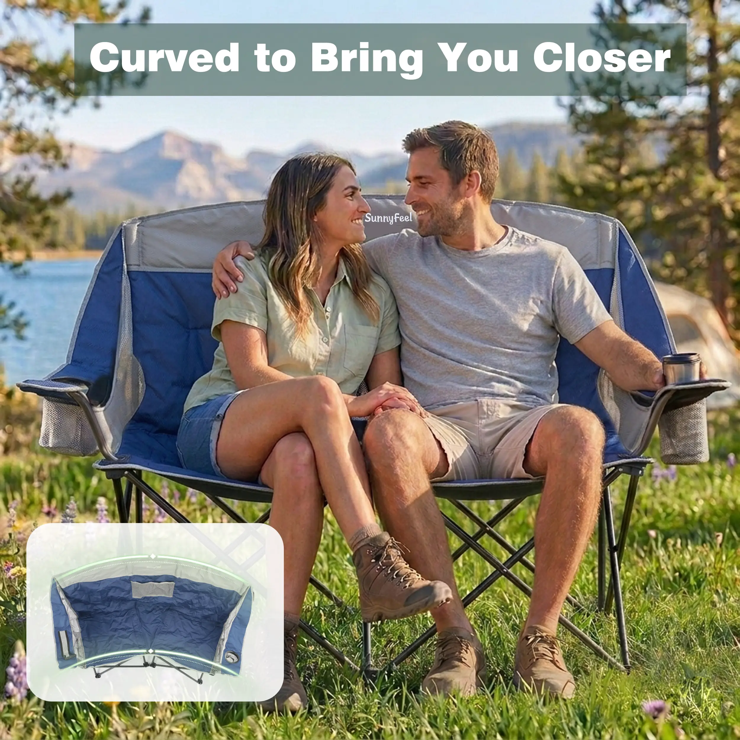 SUNNYFEEL Heavy Duty Loveseat Camping Chair