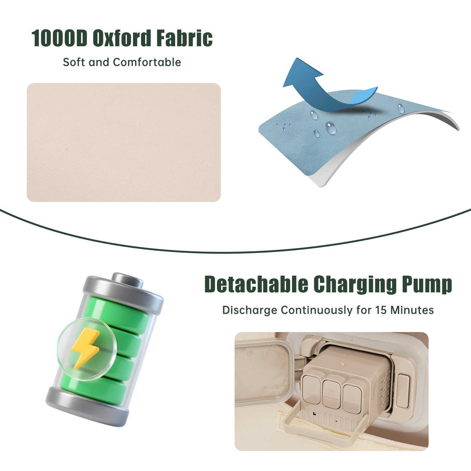 SUNNYFEEL Inflatable Camping Loveseat Sofa