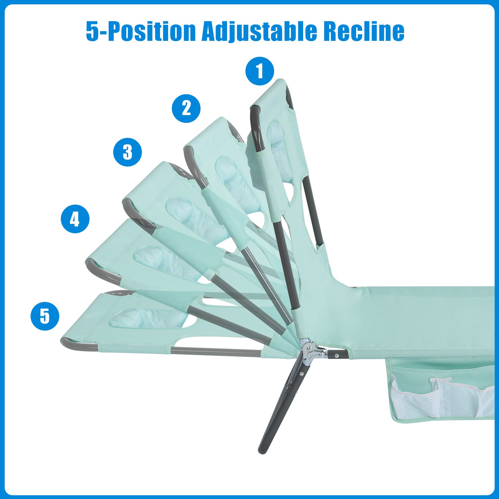 SunnyFeel Face-Down Tanning Beach Chair | Lay-Flat Lounge Chair with Face Hole