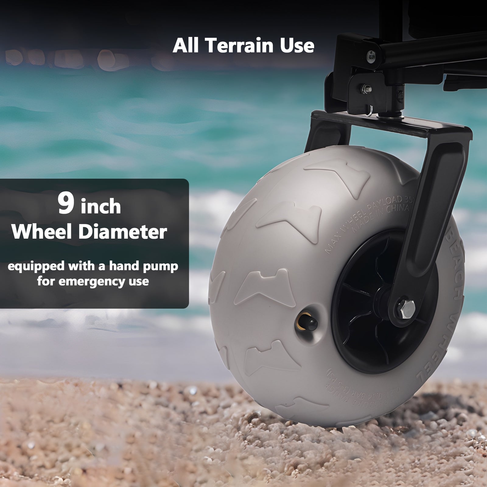 SUNNYFEEL Heavy-Duty Beach Wagon with Balloon Tires – 550 lb Capacity Foldable Utility Cart