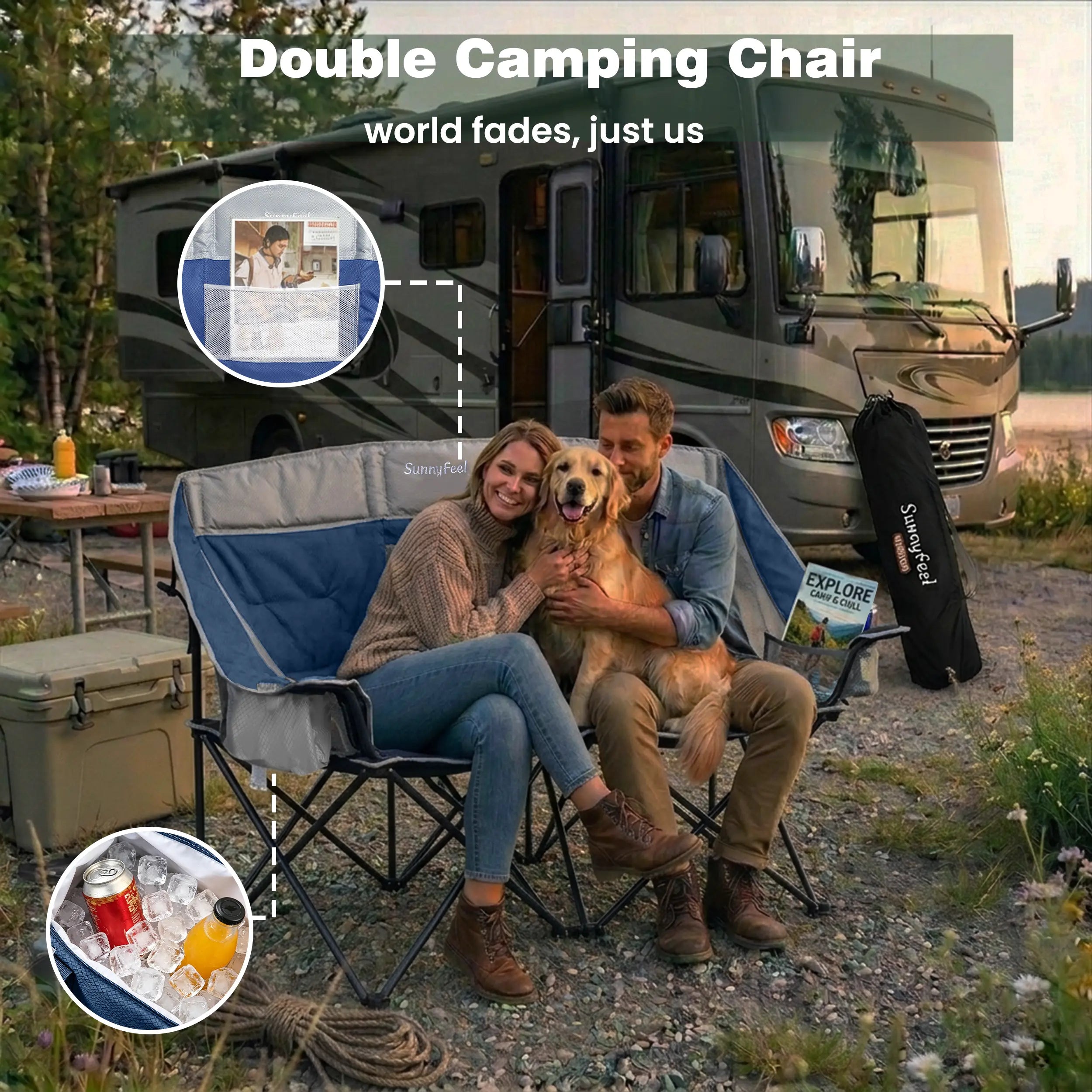 SUNNYFEEL Heavy Duty Loveseat Camping Chair