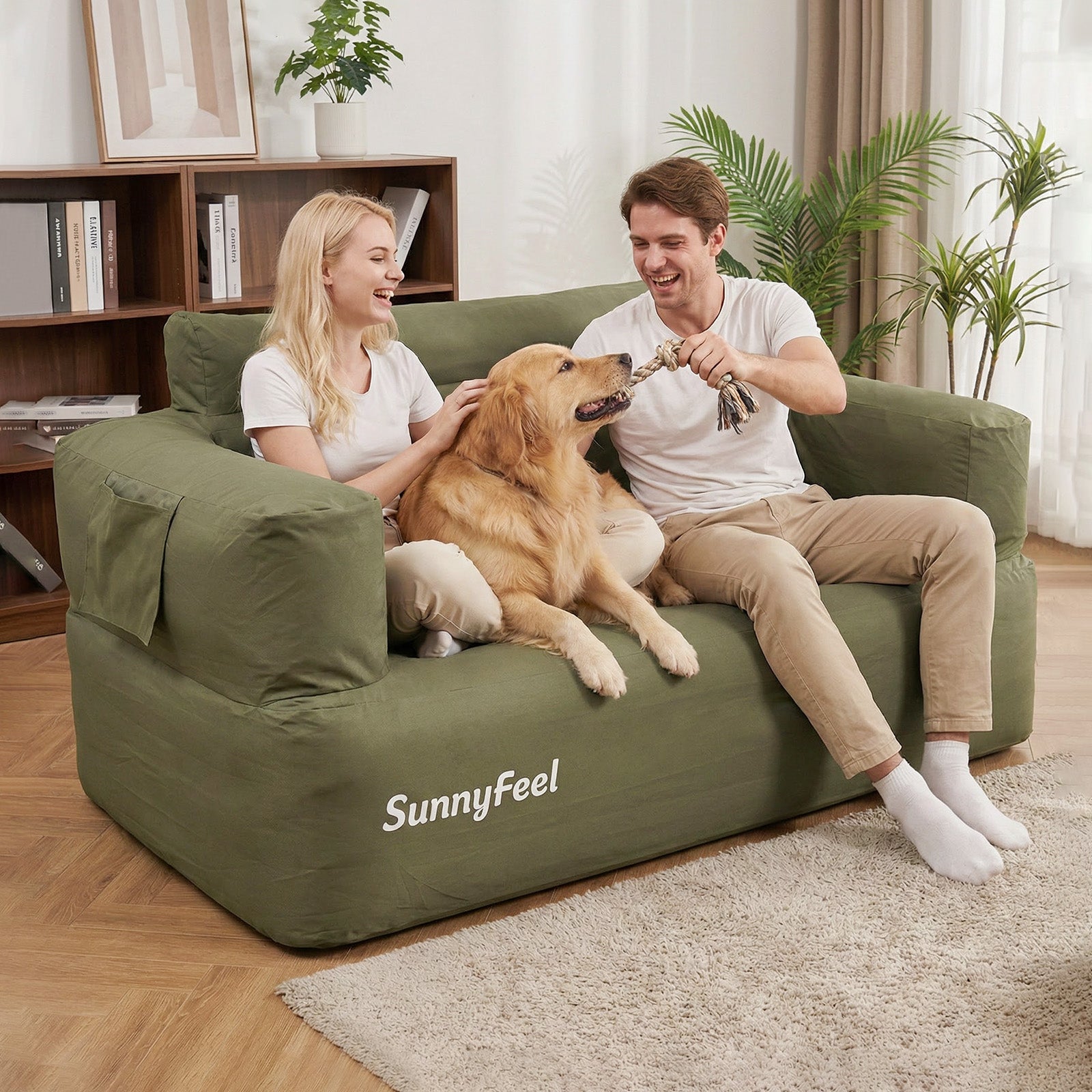 SUNNYFEEL Inflatable Camping Loveseat Sofa