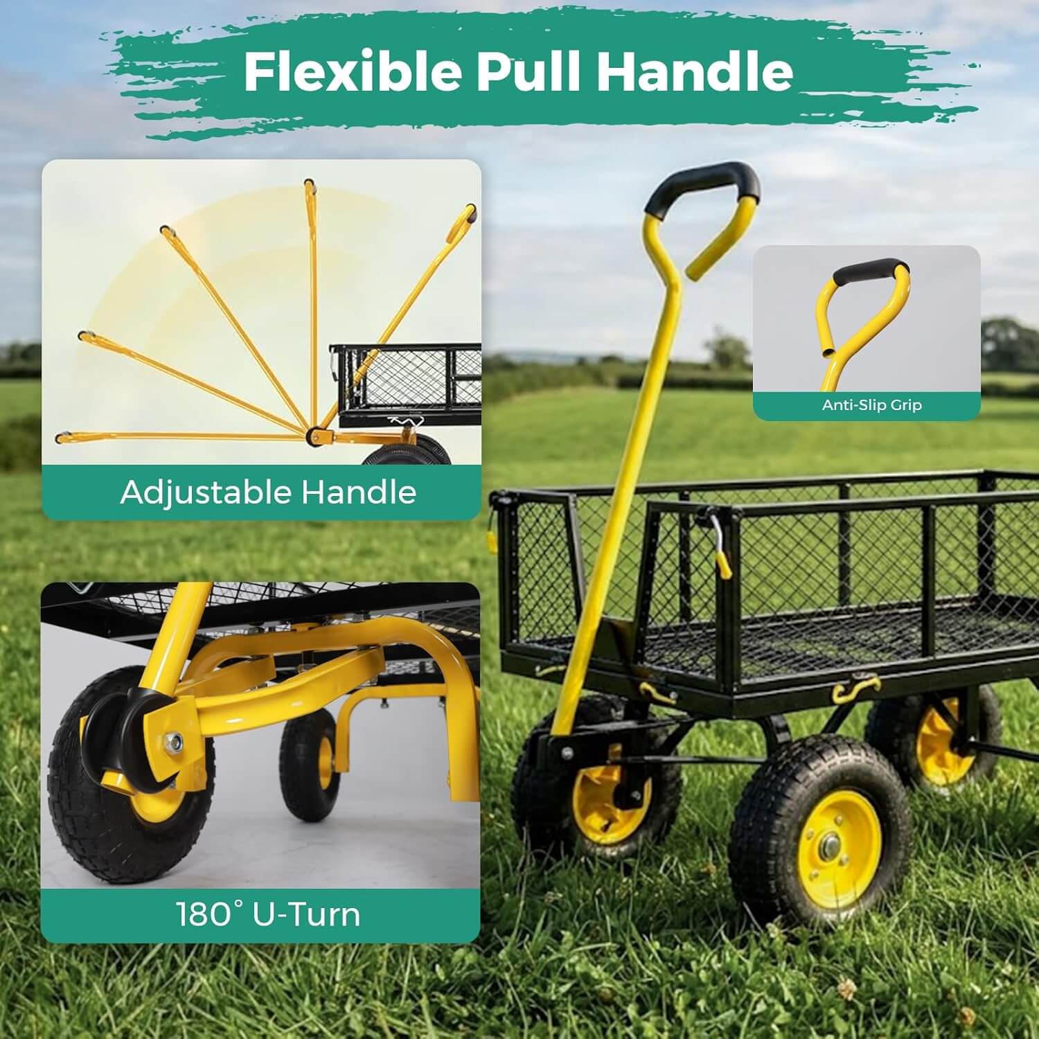 SUNNYFEEL 900LBS Heavy-Duty Garden Cart