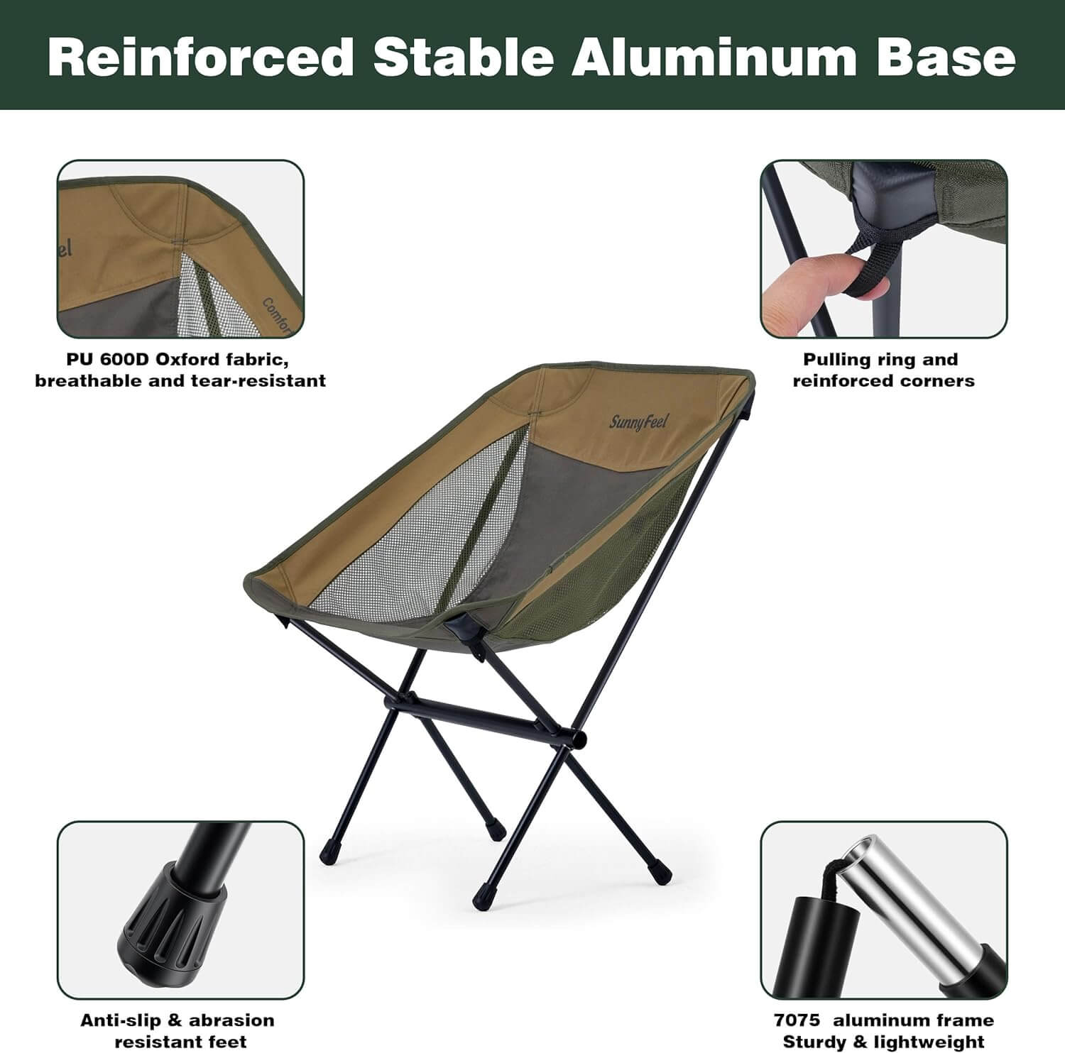 SUNNYFEEL Ultralight Low-Back Backpacking Camping Chair