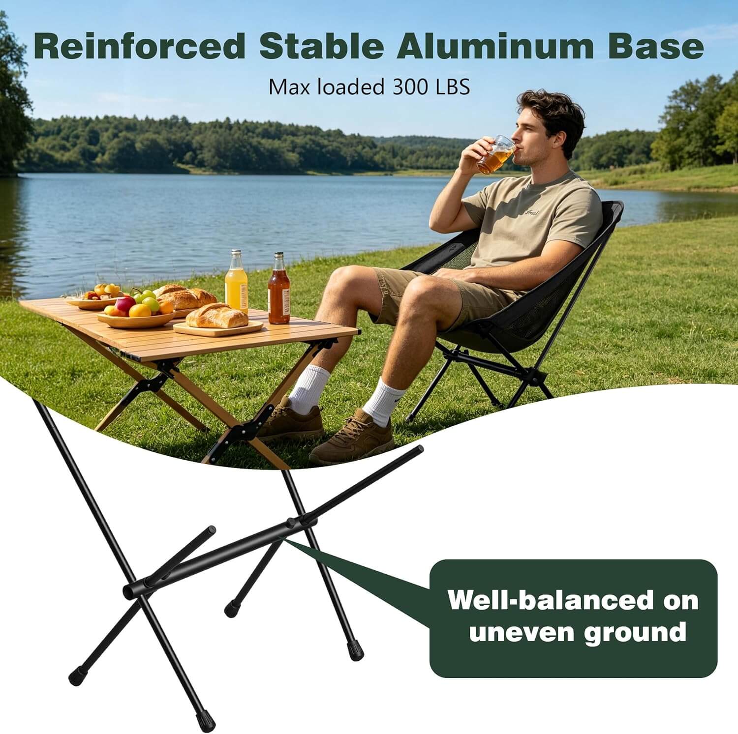 SUNNYFEEL Ultralight Low-Back Backpacking Camping Chair