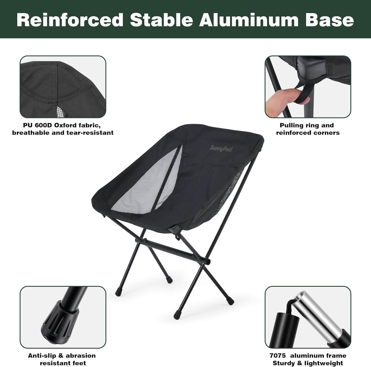 SUNNYFEEL Ultralight Low-Back Backpacking Camping Chair