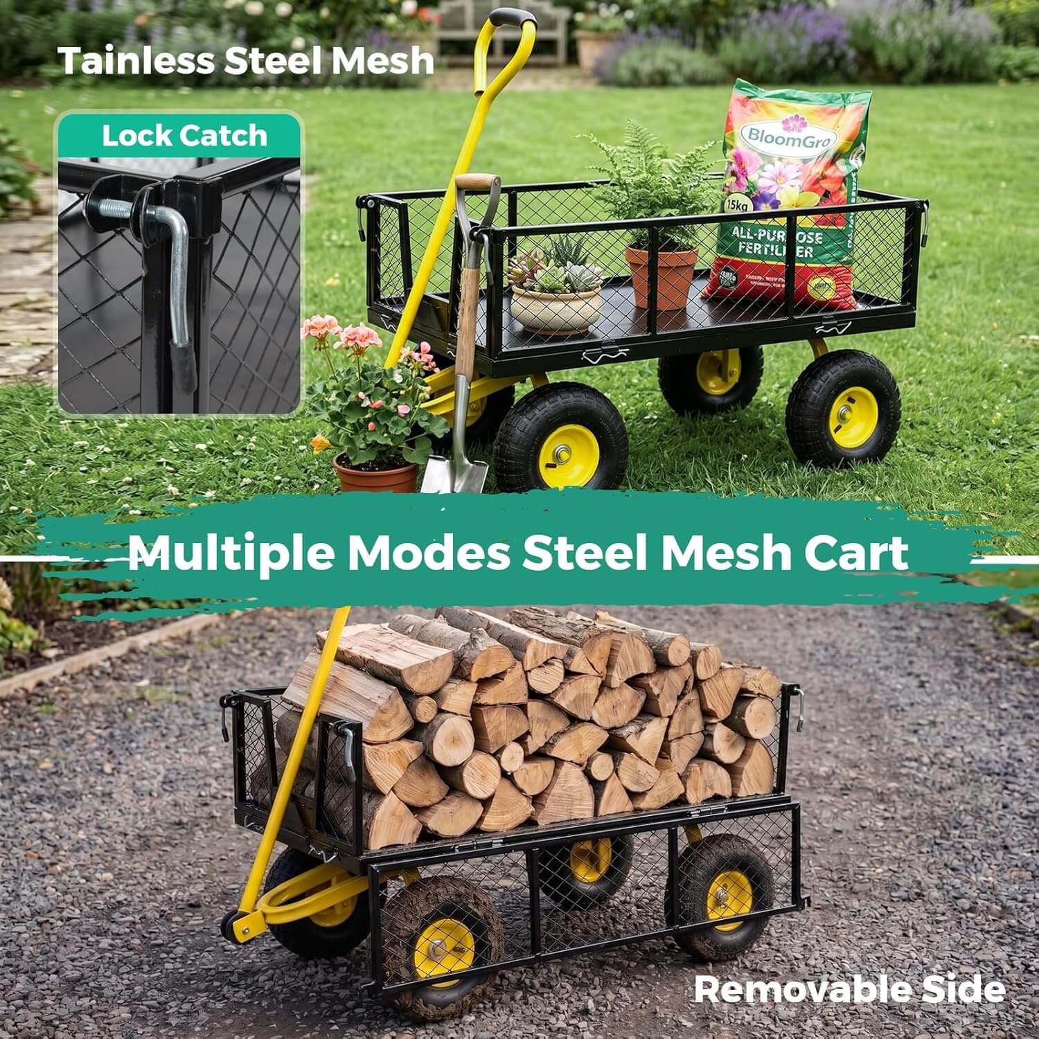 SUNNYFEEL 900LBS Heavy-Duty Garden Cart