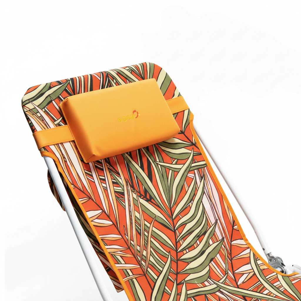 Phone case with tropical leaf pattern and orange accent on a white background