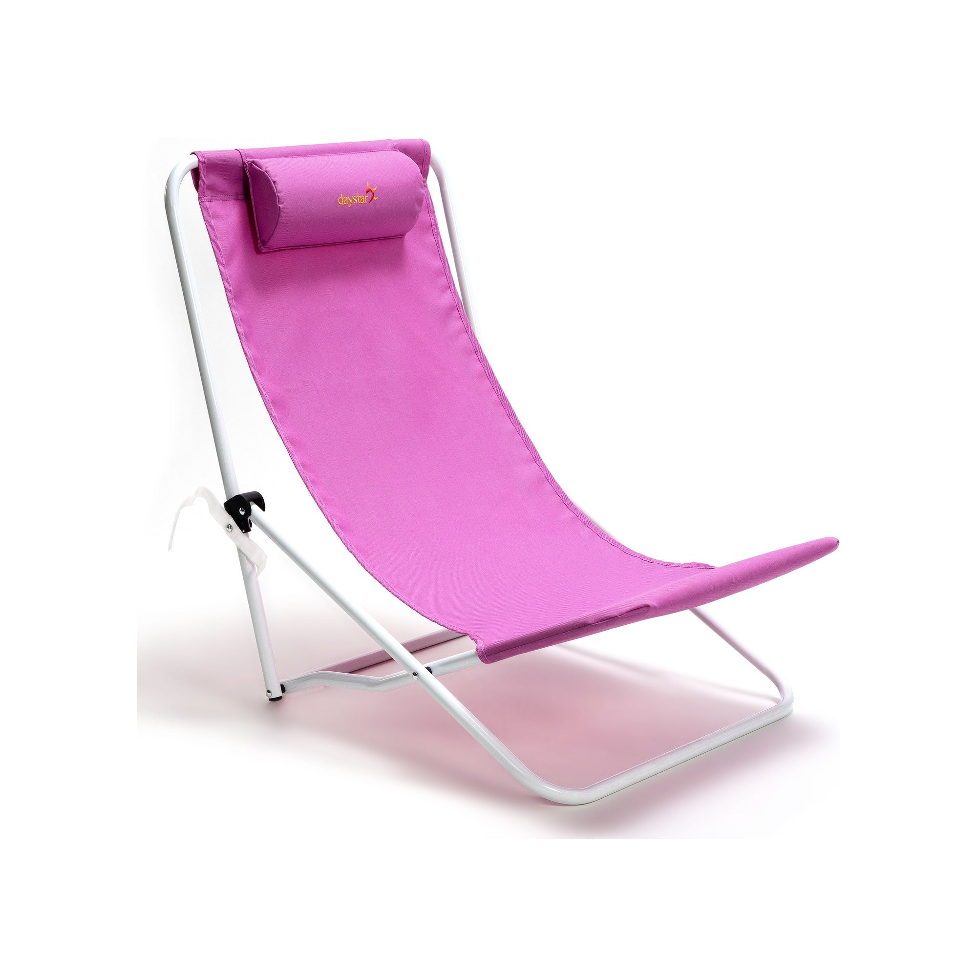 SUNNYFEEL Lightweight Low Beach Chair with High Back & Pillow