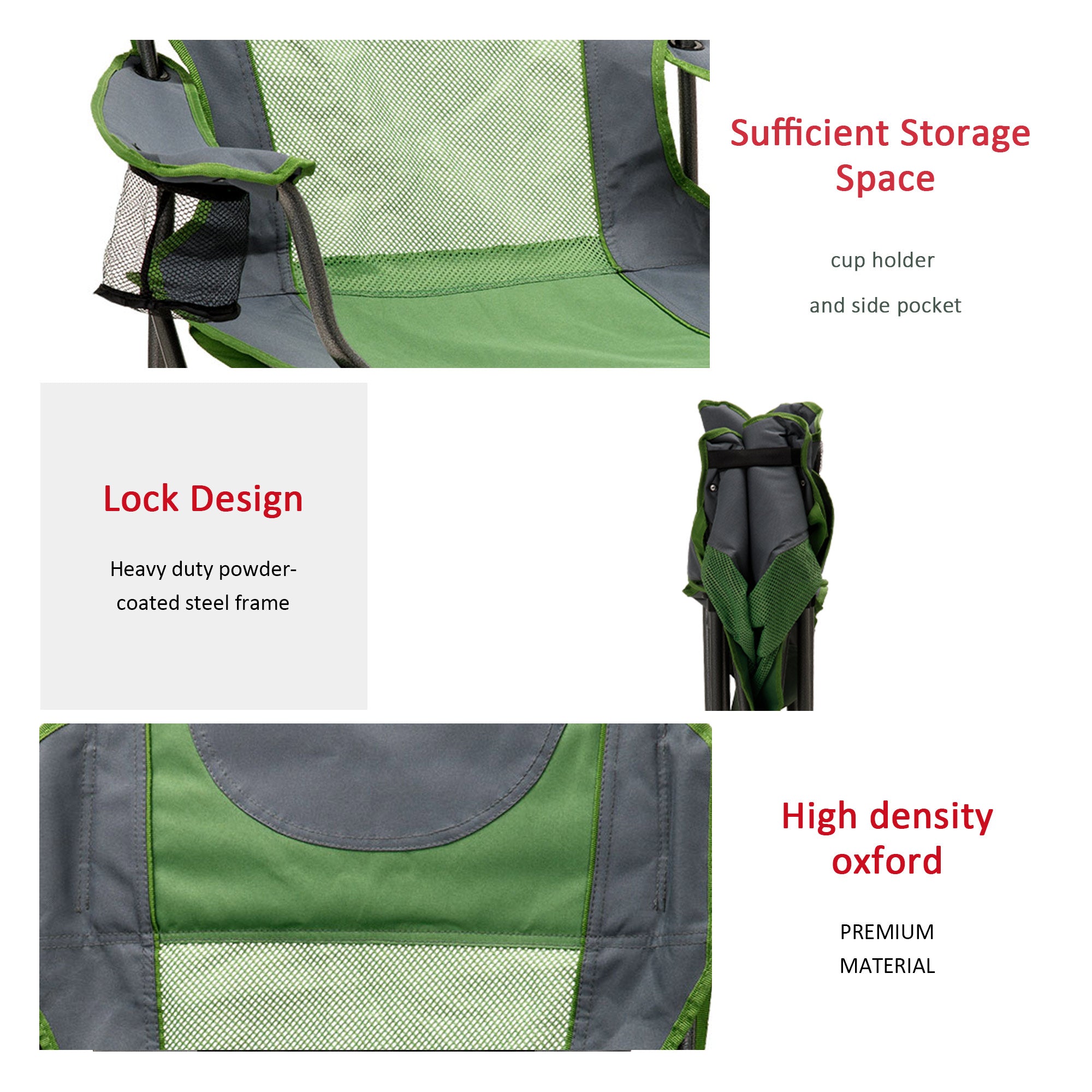 SUNNYFEEL Oversized Folding Camping Chair – Padded High Back, 300 lb Capacity