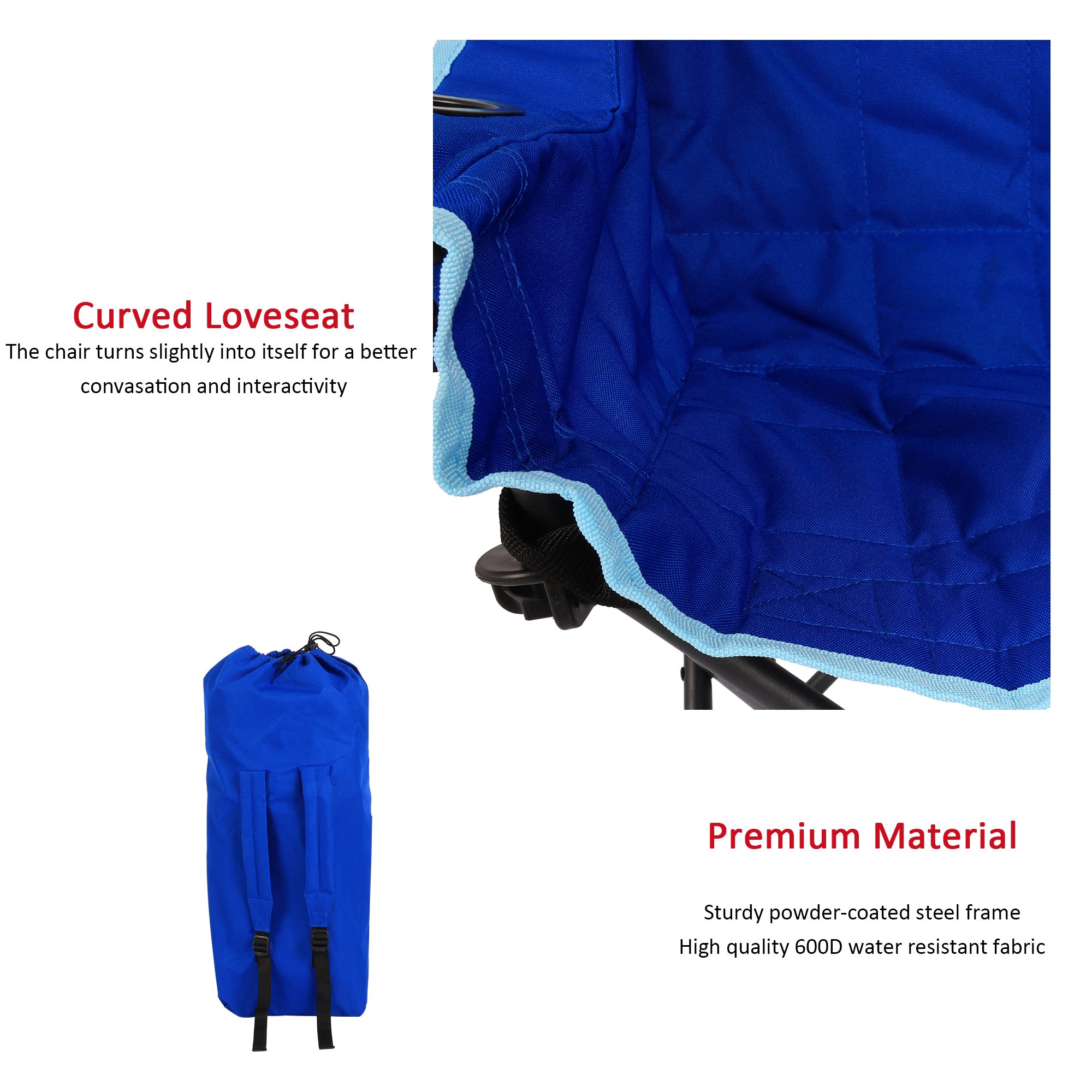 SUNNYFEEL Kids 2-Seat Folding Camping Chair with Safety Lock