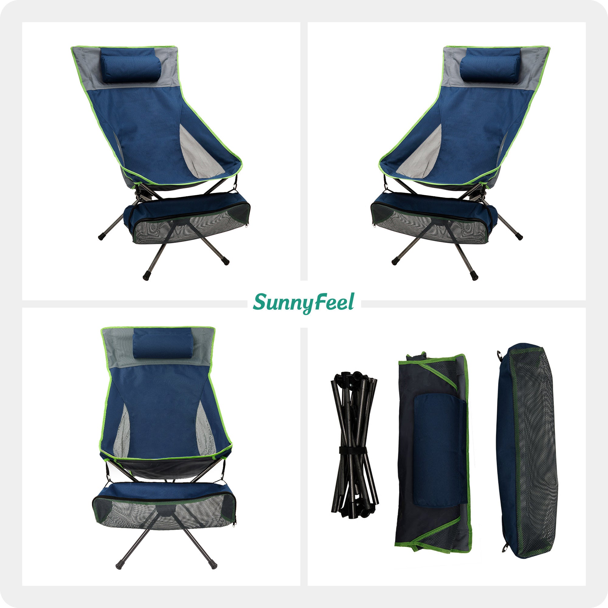 SUNNYFEEL Compact Folding High-Back Camping Chair