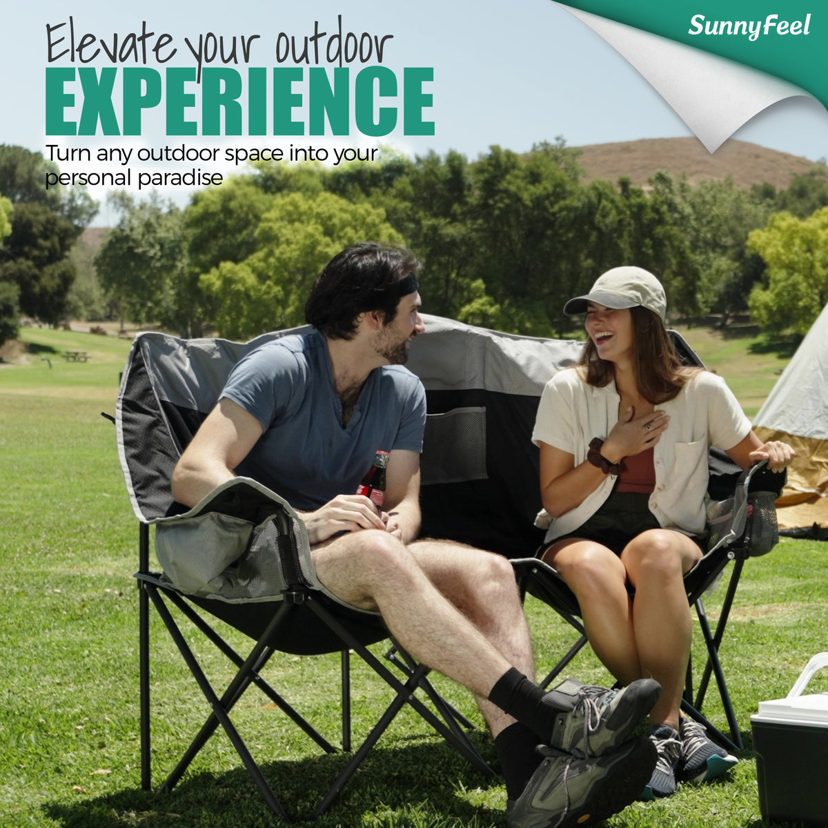 SUNNYFEEL Heavy Duty Loveseat Camping Chair