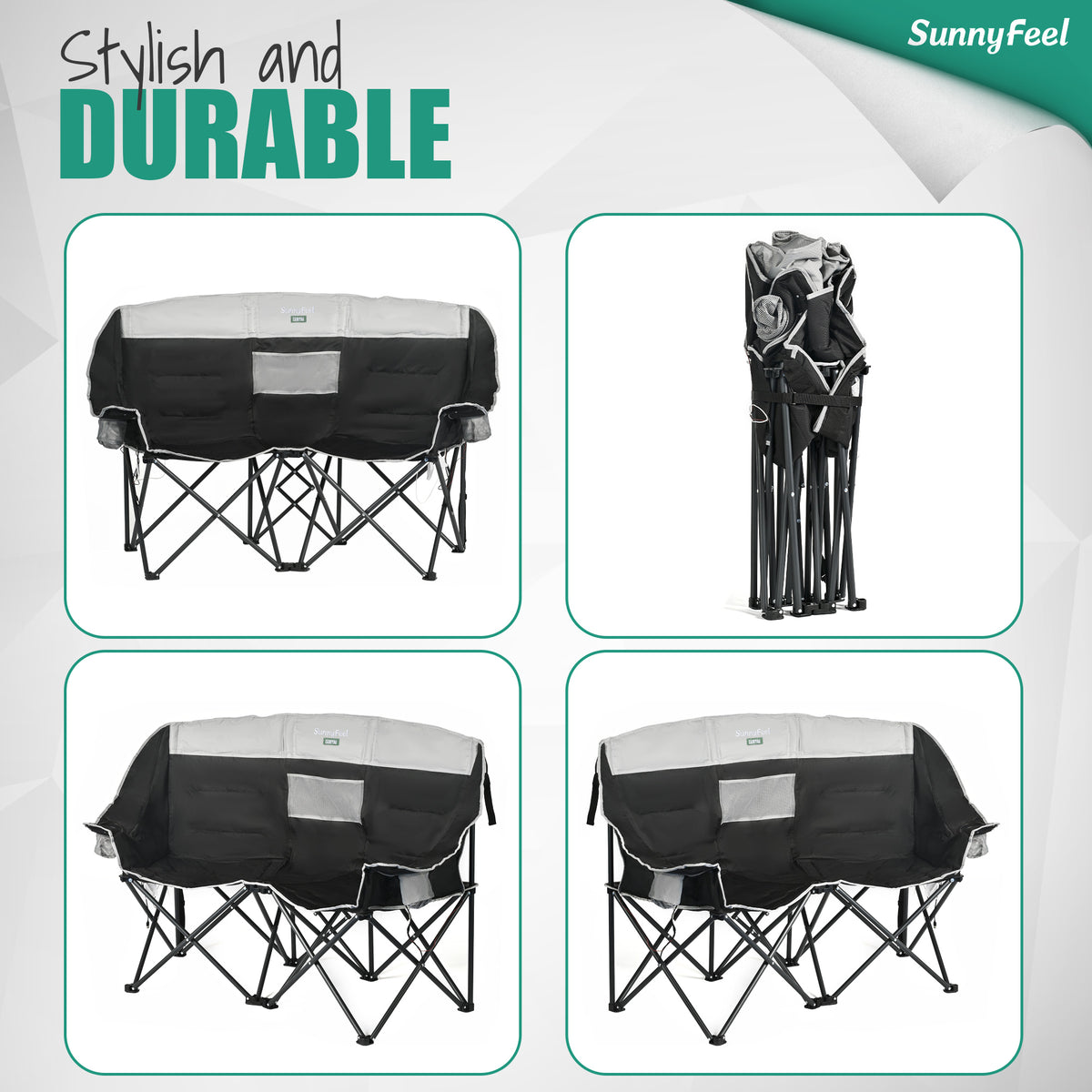 SUNNYFEEL Heavy Duty Loveseat Camping Chair