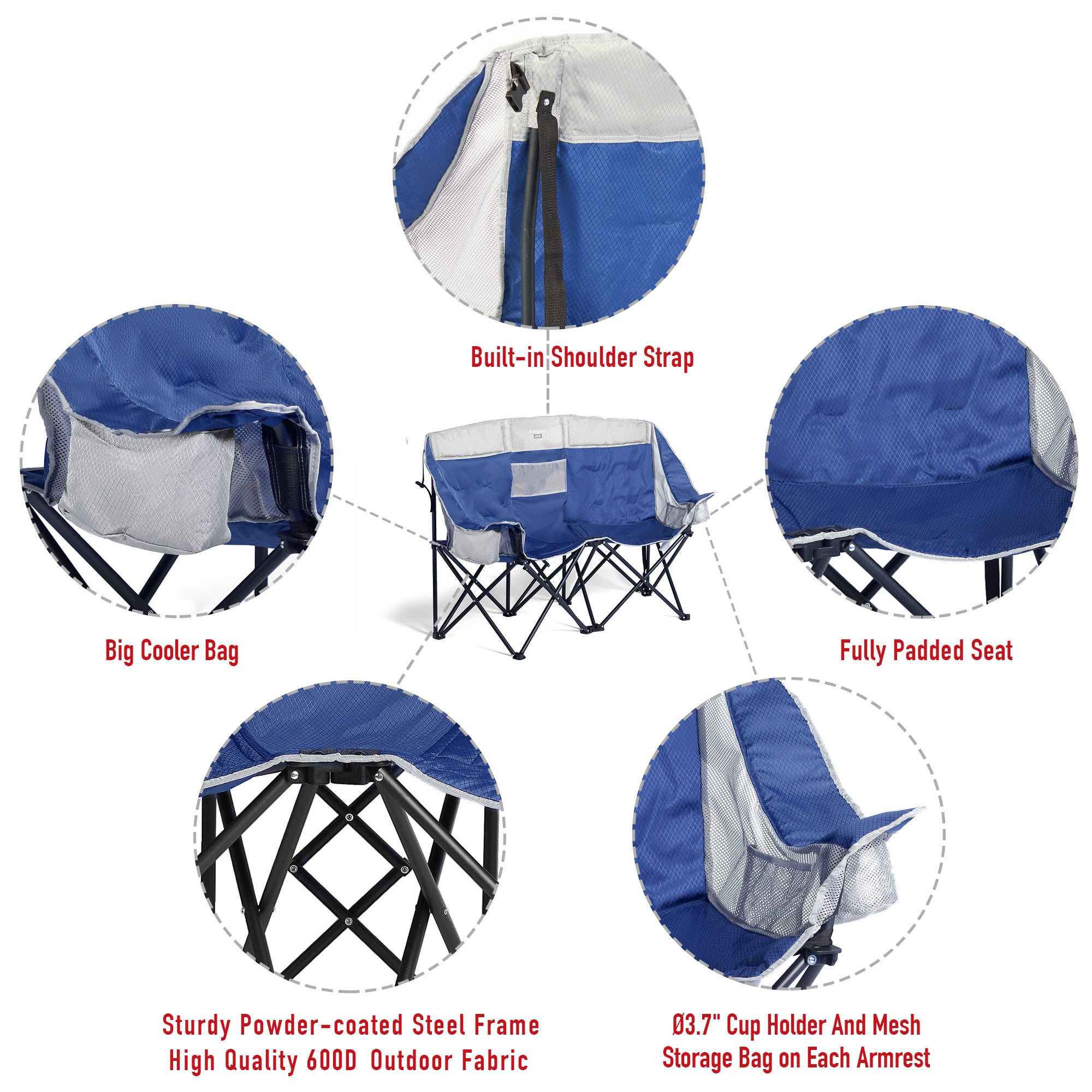 SUNNYFEEL Double Camping Loveseat Chair