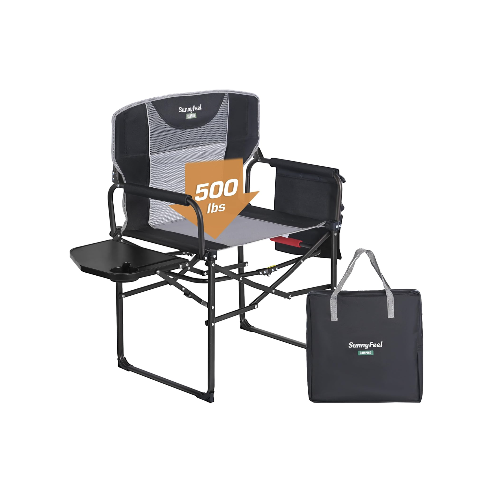 SUNNYFEEL Oversized Heavy-Duty Camping Director’s Chair with Side Table