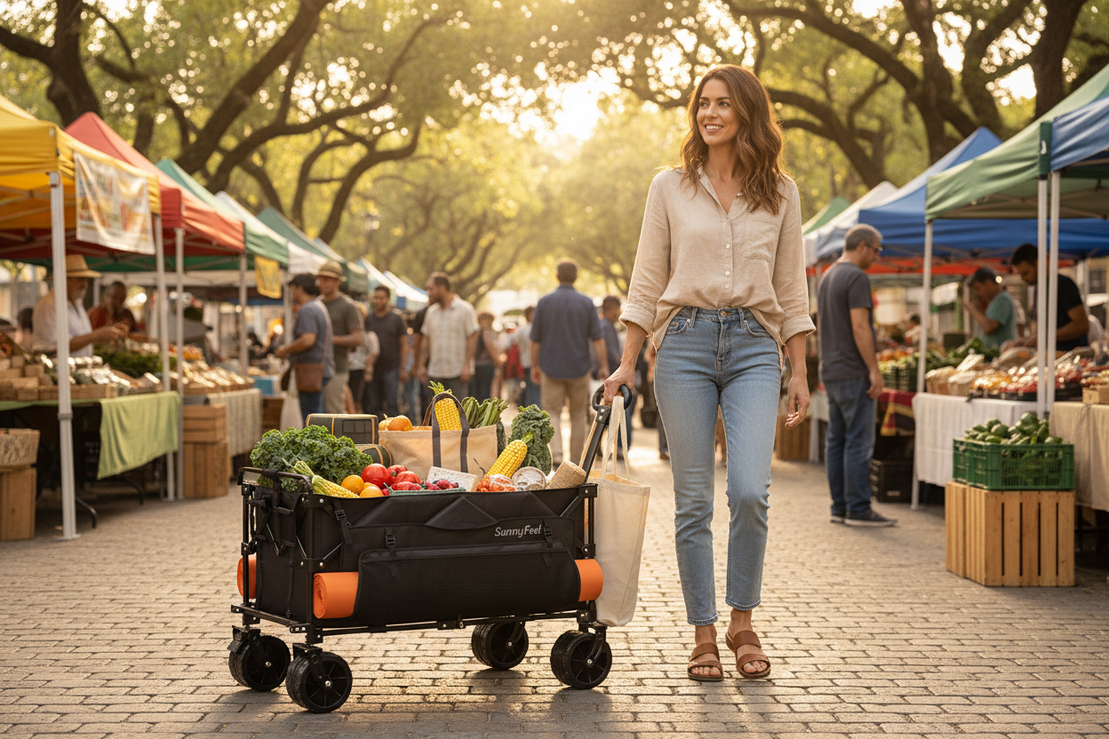 Comfortable Farmers Market Scene