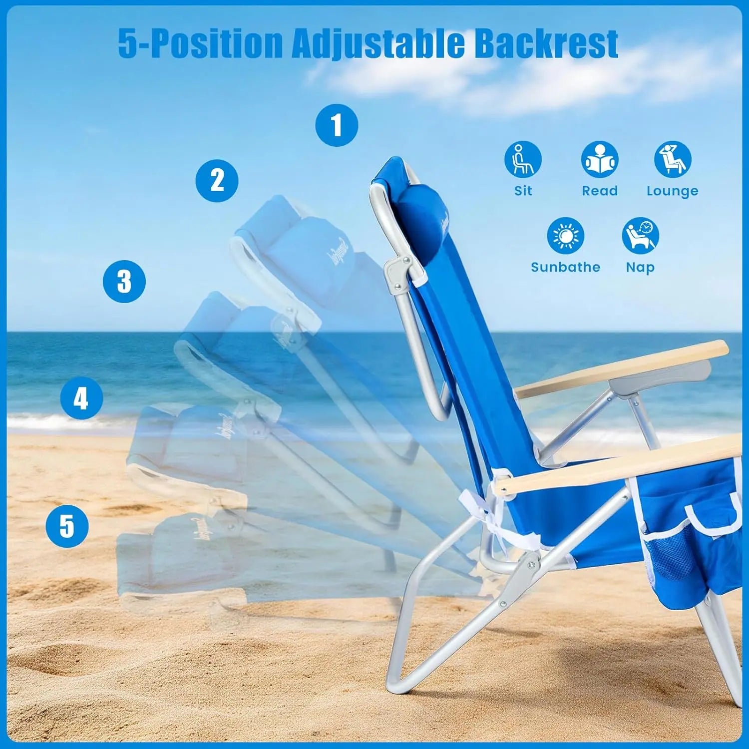 SUNNYFEEL Tall Beach Chair