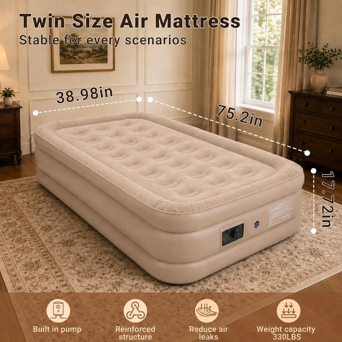 SUNNYFEEL Air Mattress with Built-in Pump